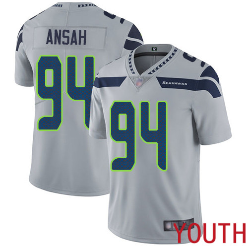 Seattle Seahawks Limited Grey Youth Ezekiel Ansah Alternate Jersey NFL Football #94 Vapor Untouchable->women nfl jersey->Women Jersey